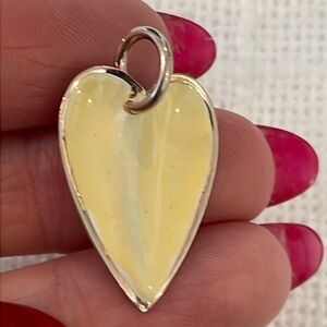 Sterling silver vintage enamel leaf pendant brooch pin 925